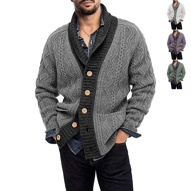 New men's cardigan knitted sweater jacket men