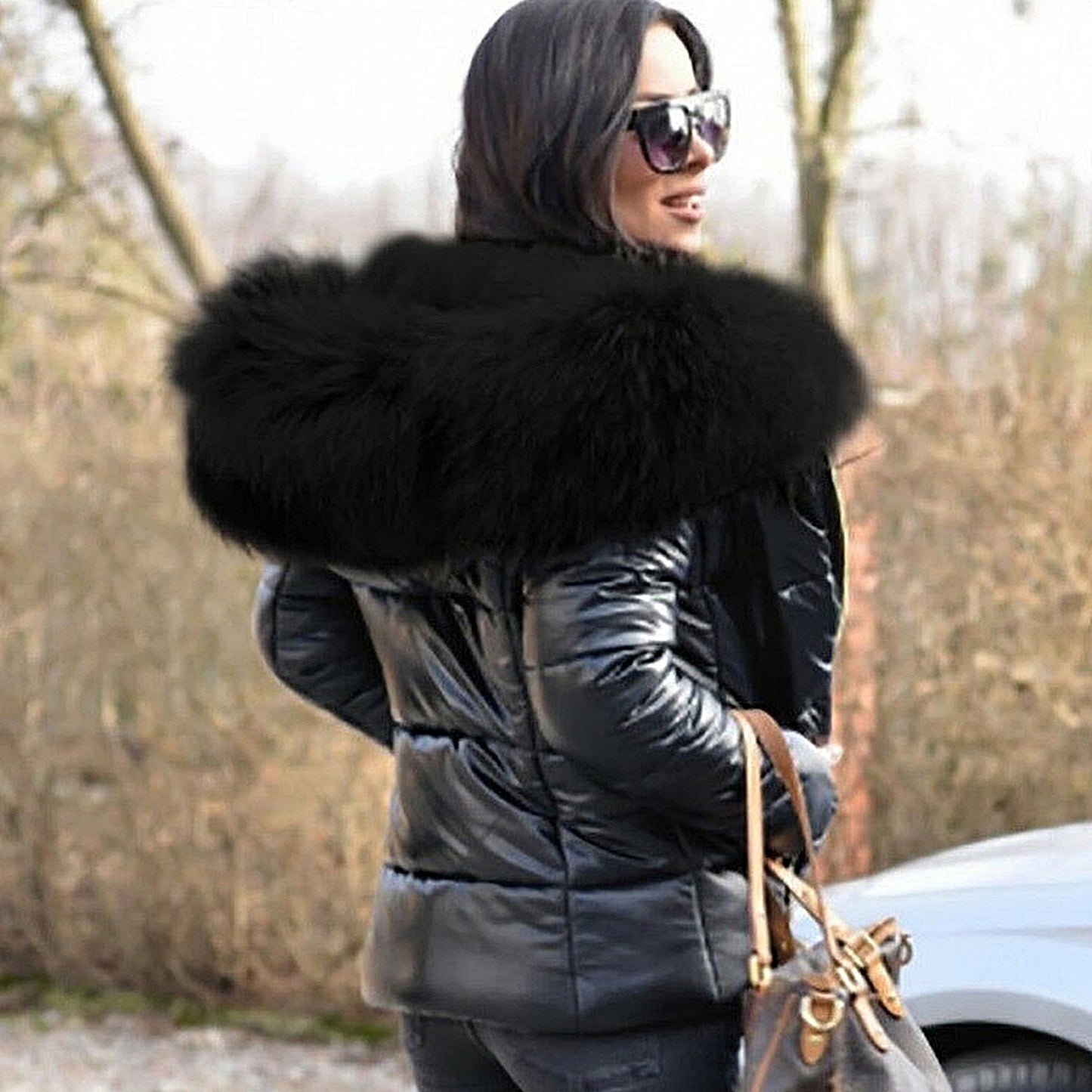 Plus   Size   Women   Autumn   Winter   Faux   Fur   Hood   Zipper   Warm