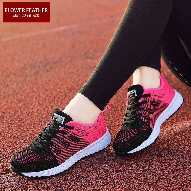 women   flat   sneakers   girl   mesh   breathable   running   sport   shoes