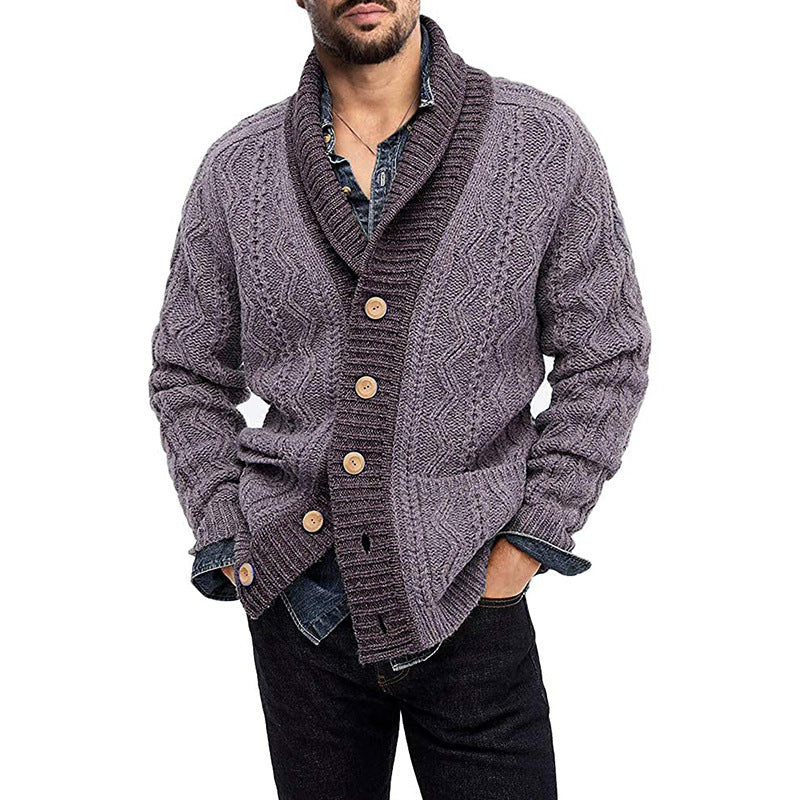 New men's cardigan knitted sweater jacket men