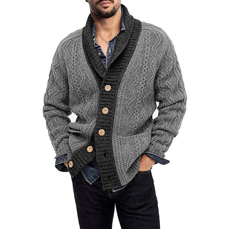 New men's cardigan knitted sweater jacket men